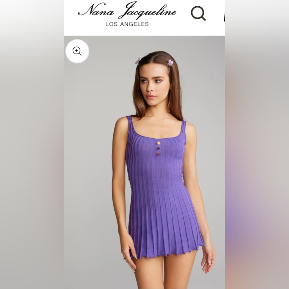 Nana Jacqueline Purple Pleated Dress